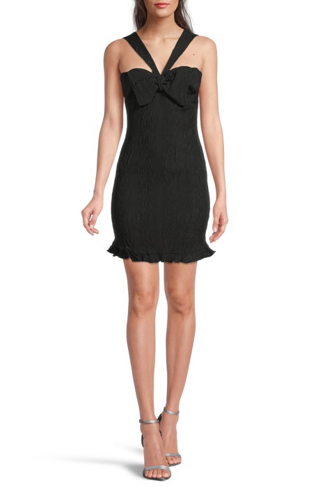 BOW DETAIL MINI DRESS BLACK 2