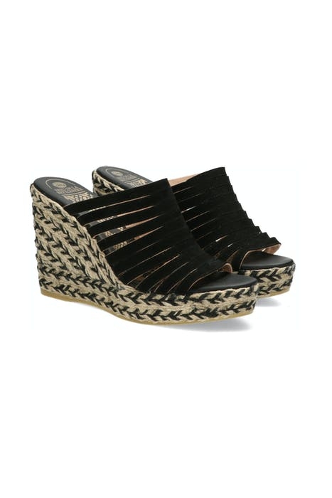 ESPADRILLE SLIPPER 8 CM LUXURY SUEDE BLACK 2