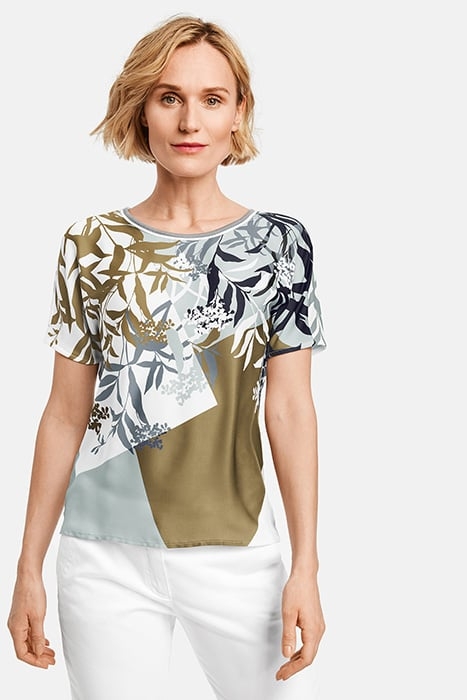 BLOUSE TOP, WITH A MIXED PATTERN MULTI-COLORED 3