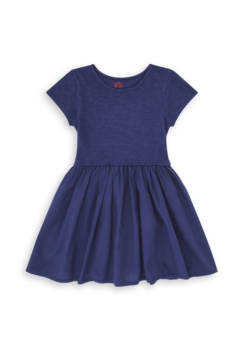 BI-MATERIAL DRESS CHARLEMAGNE BLUE 1