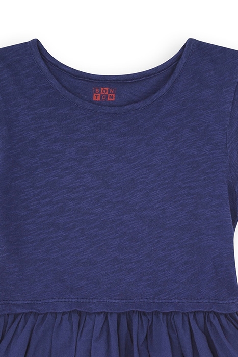 BI-MATERIAL DRESS CHARLEMAGNE BLUE 3