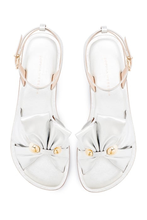 BONNIE BOW FLAT SANDAL SILVER & CHAMPAGNE 3