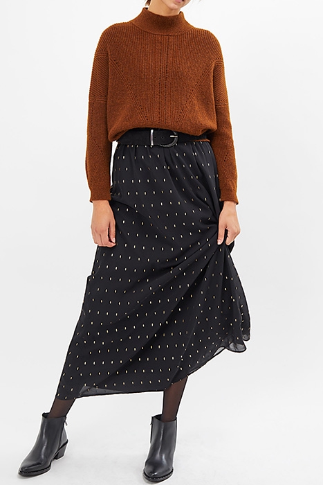 BLACK GOLD FOIL FLOWER PRINT LONG DRESS 3