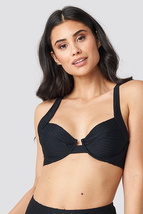 STRUCTURED BRIDGE DETAIL BIKINI BRA BLACK 1