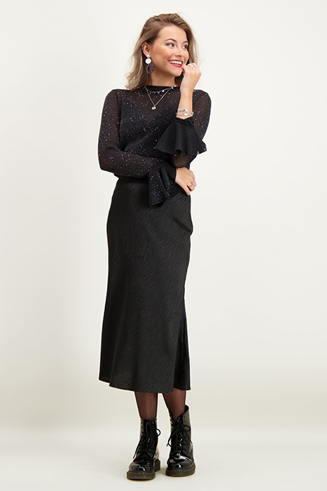 Black midi skirt zebra structure 5