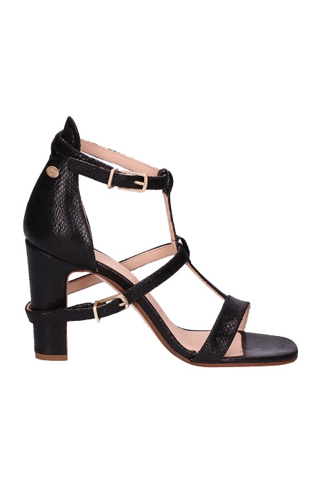 FRS0374 SANDALETTE 8,5 CM PRINTED LEATHER BLACK 1