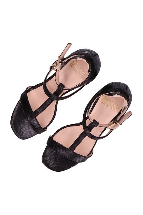 FRS0374 SANDALETTE 8,5 CM PRINTED LEATHER BLACK 4