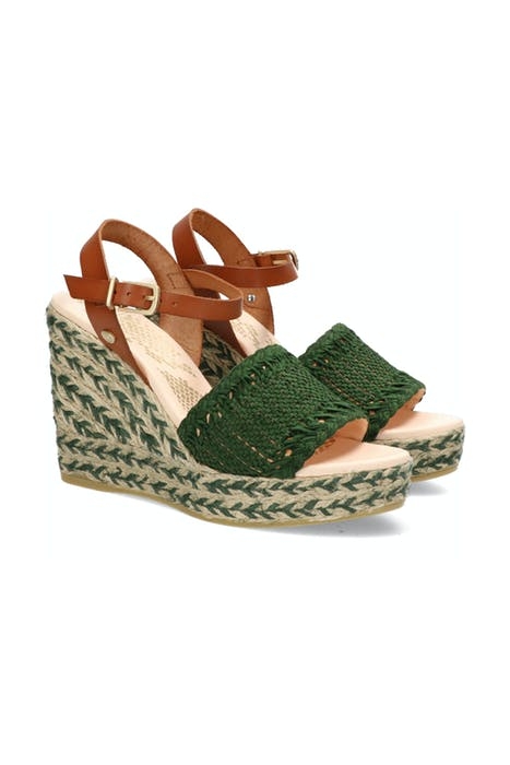 FRS0642 ESPADRILLE SANDALET 6 CM WOVEN STRAP GREEN 2