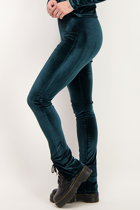 GROENE VELVET LEGGING MET SPLIT GREEN GREEN 8