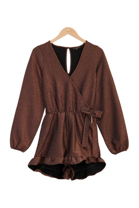 BRUINE GLITTER PLAYSUIT MET RUFFLES BRONZE BRONZE 1