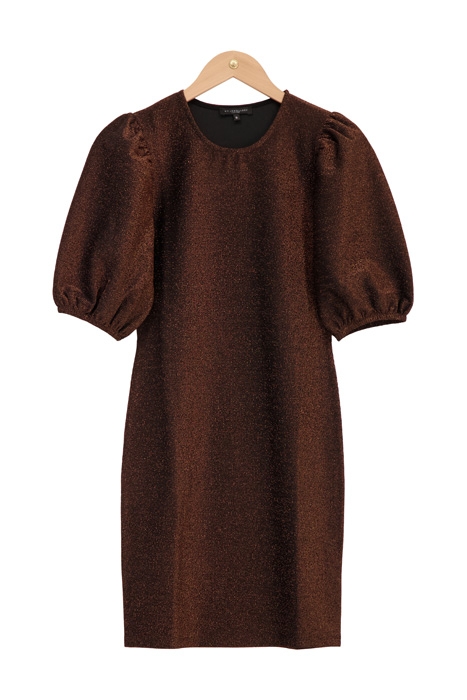 BRUINE GLITTER JURK MET POFMOUW BRONZE BRONZE 1