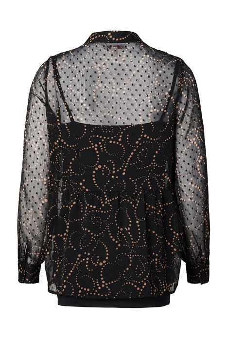 BLOUSE NURSING LS AOP GUNMETAL 3