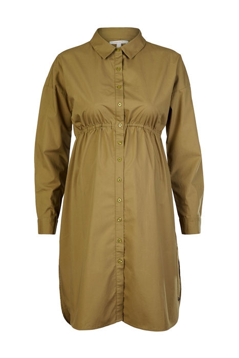 DRESS WVN LS KHAKI GREEN 1