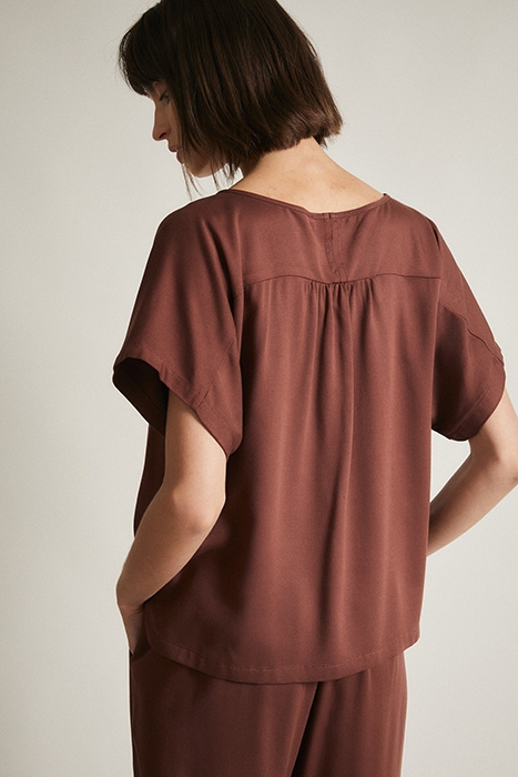 SATIN SHIRT BITTER CHOCOLATE 2