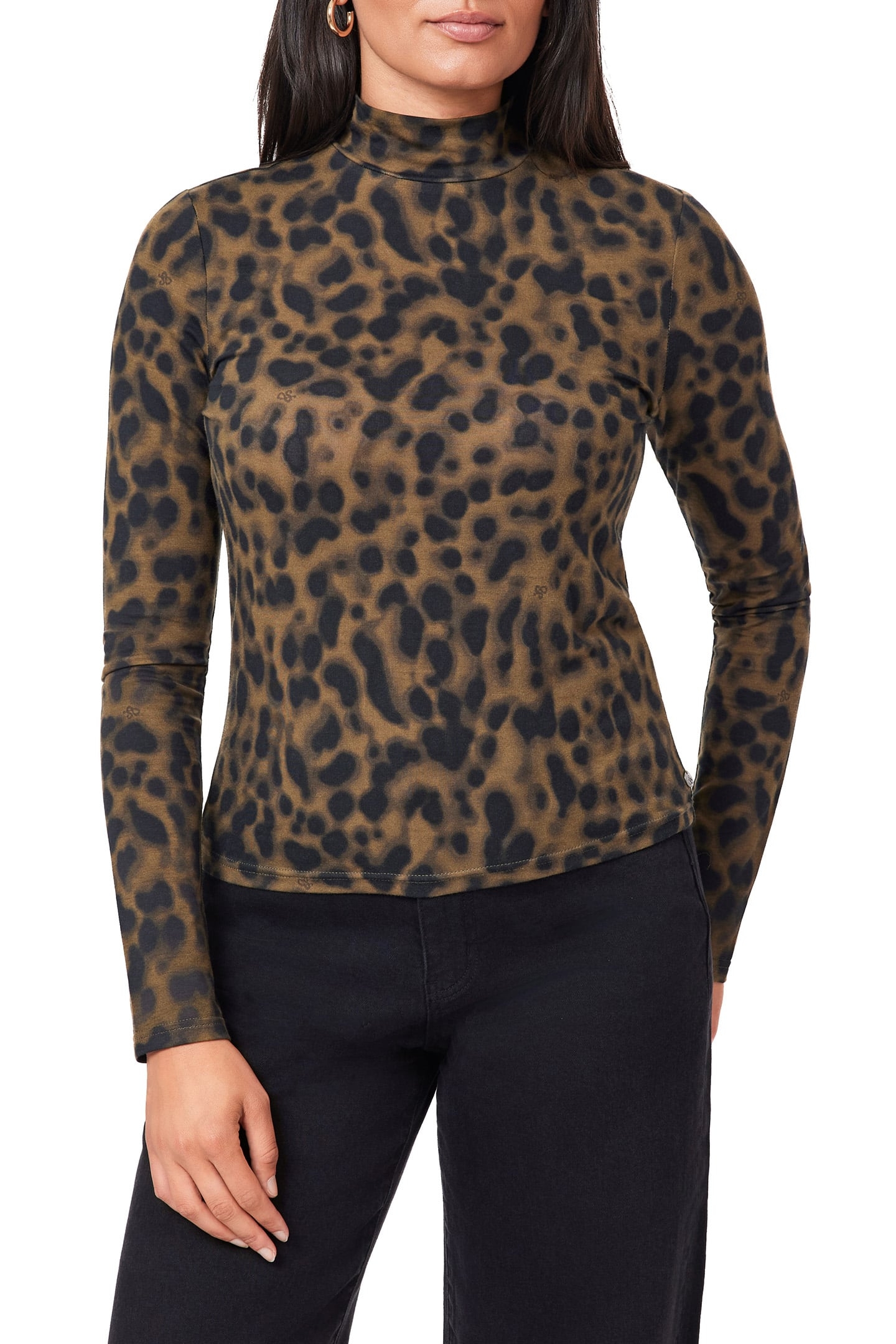 LS MOCK NECK TEE MILITARY OLIVE ANIMAL 1