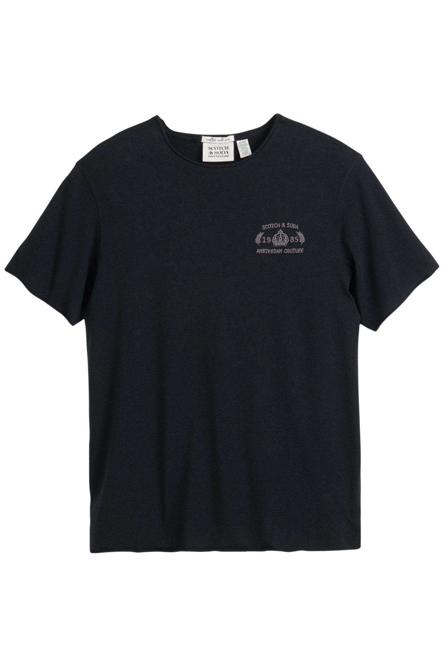 SS ROLL NECK TEE BLACK/RED 1