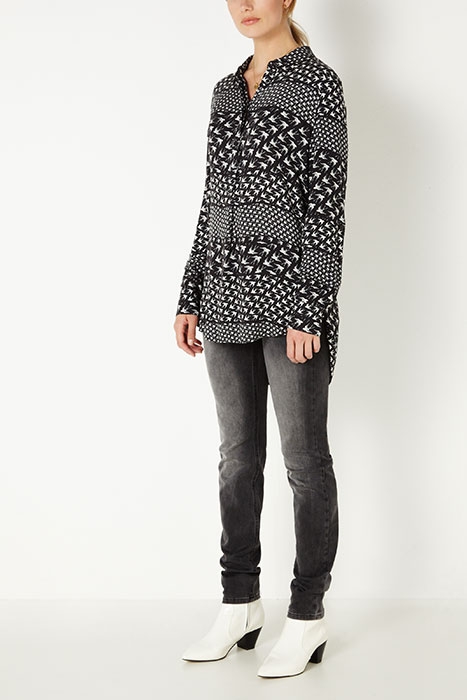 BLOUSE WOVEN LONG SLEEVES ALMOST BLACK 2