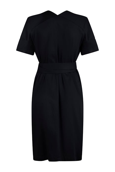 BELTED WRAP DRESS BLACK 2