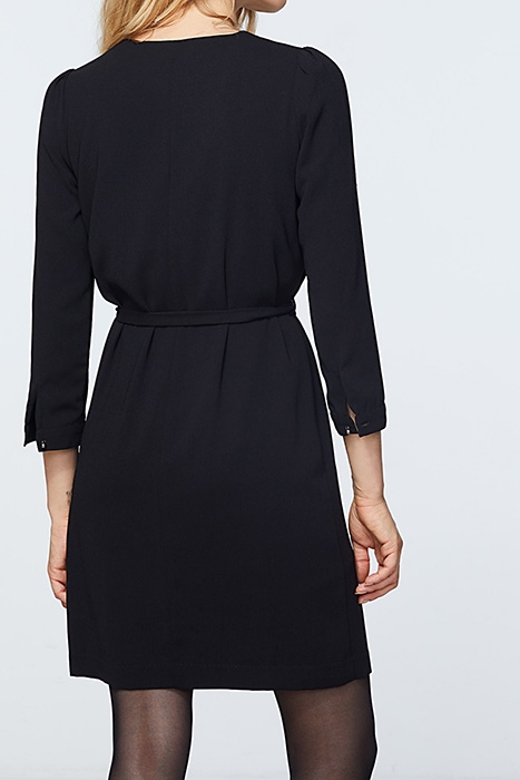 BLACK BEADED LIGHTNING CRÊPE STRAIGHT DRESS BLACK 3