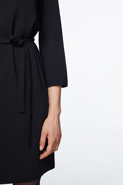 BLACK BEADED LIGHTNING CRÊPE STRAIGHT DRESS BLACK 5