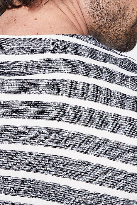 BLACK WITH ECRU STRIPES SWEATSHIRT 4