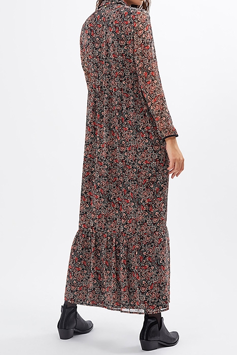 BLACK BOHO PAISLEY PRINT LONG DRESS 2