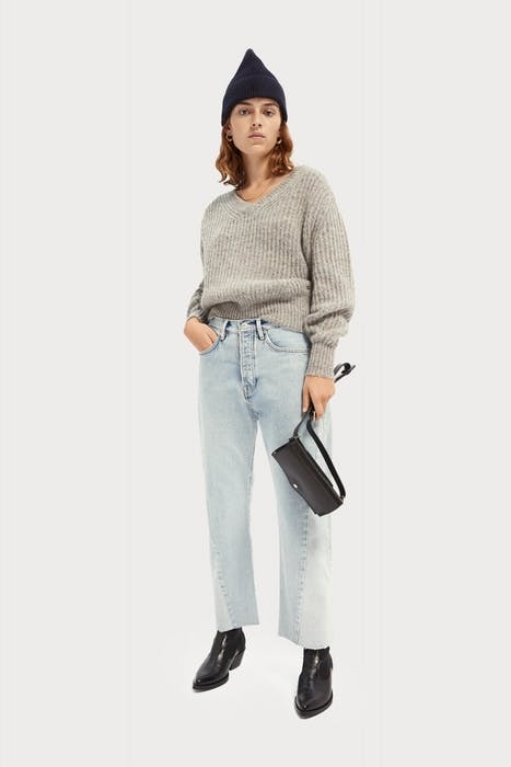 PULL WITH V-NECK WITH SPECIAL METALLIC YARN GREY MELANGE 3