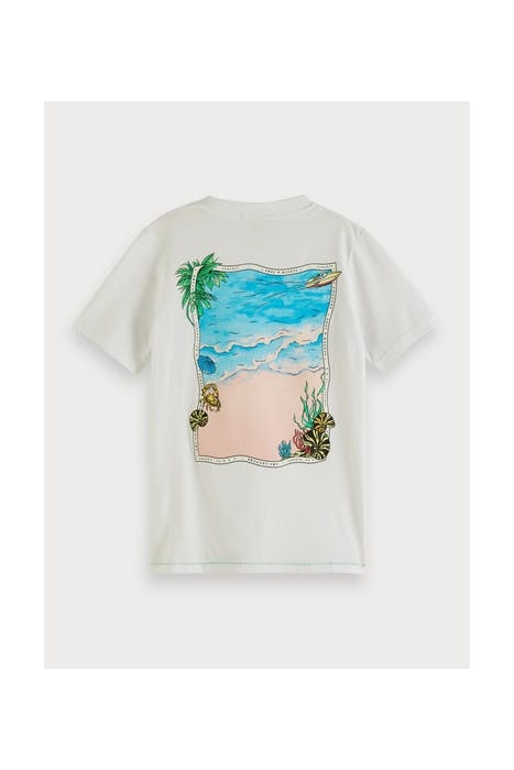 SHORT SLEEVE TEE WITH PLACED ARTWORKS WHITE 2