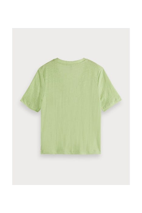 CLASSIC LINEN TEE WITH V-NECKLINE SEAWEED 2