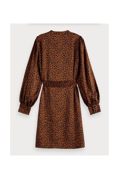 PRINTED DRESS WITH WAIST TIE AND VOLUMINOUS SLEEVE COMBO D 2