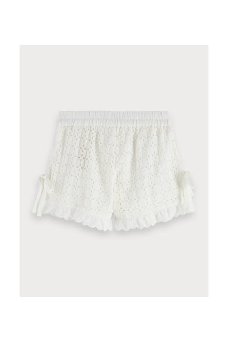 BRODERY ANGLAISE SHORTS WITH HIGH SIDE SLITS OFF WHITE 2