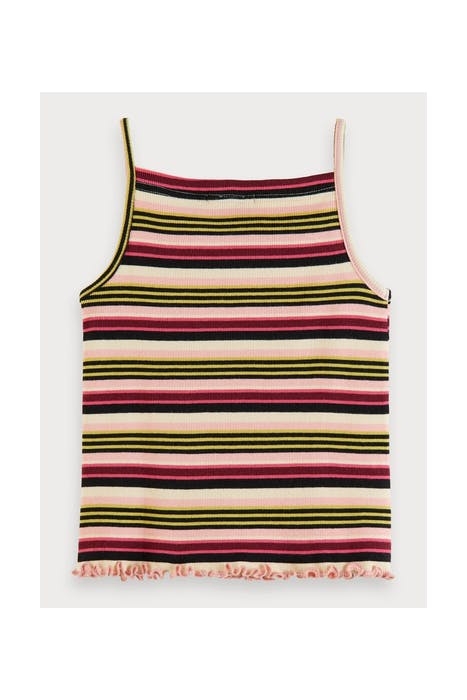 FITTED RIB YARN DYED STRIPE TANK TOP COMBO X 2