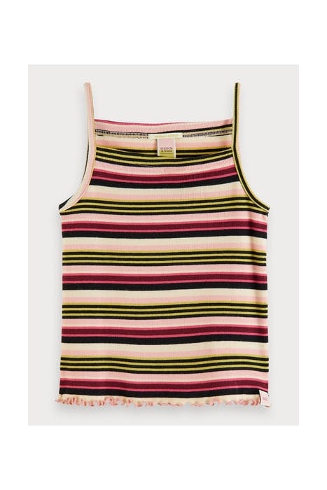 FITTED RIB YARN DYED STRIPE TANK TOP COMBO X 1