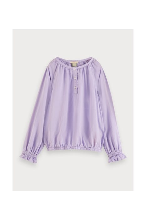 WIDER FIT TOP WITH ELASTICATED HEM IN LIGHT WEIGHT COTTON LA 1