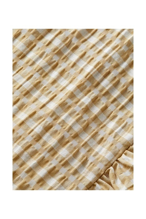 SHORT SEERSUCKER YARN DYE STRIPE RUFFLE DRESS COMBO M 3