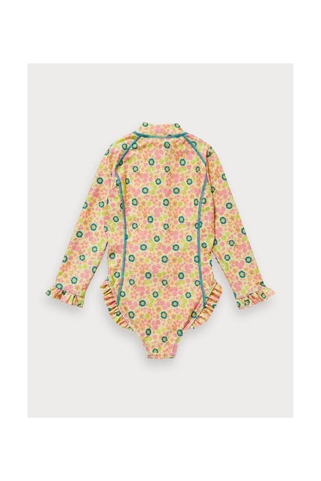 UV PROTECTION BATHING SUIT W/ LONG SLEEVES IN ECONYL™ COMBO 2