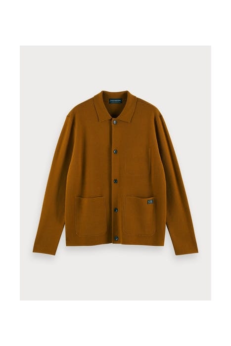 CHIC KNITTED WOOL-BLEND WORKER JACKET KHAKI 1