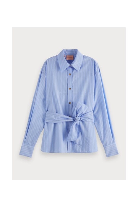 STRUCTURED STRIPE SHIRT IN CUPRO BLEND COMBO M 1