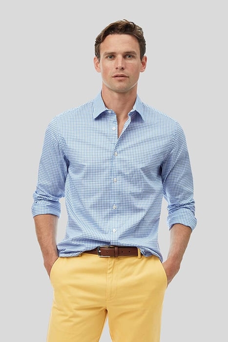 BLUE EXTRA SLIM FIT CLASSIC COLLAR BRIGHTON COLLECTION CHECK 2