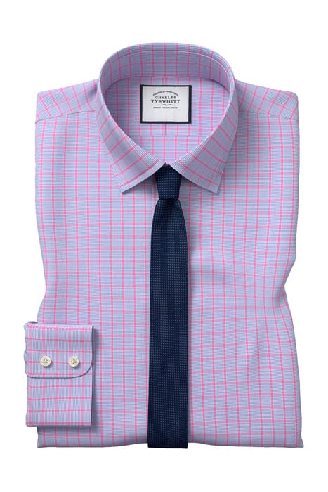 BLUE & PINK EXTRA SLIM FIT CLASSIC COLLAR POPLIN CHECK SHIRT 2