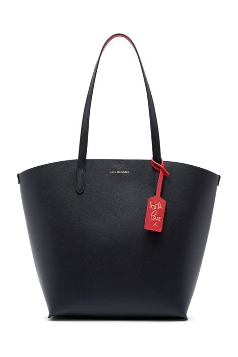 BLACK RED MED CROSSGRAIN AGNES TOTE BAG BLACK 1