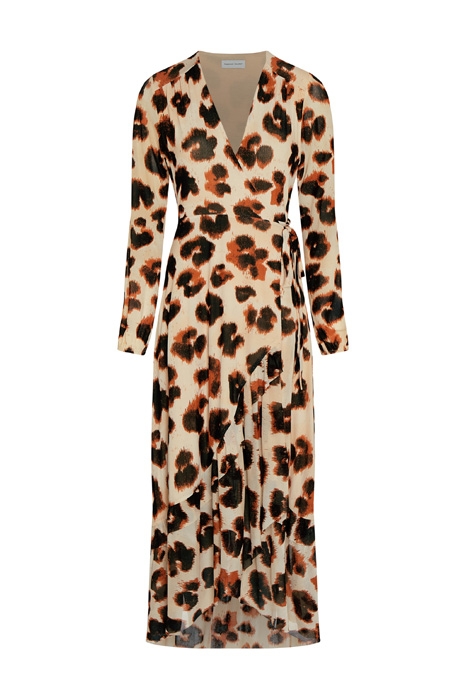 NATASJA FRILL DRESS BLACK/RUST 1