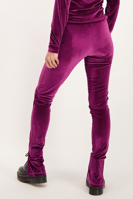 PAARSE VELVET LEGGING MET SPLIT PURPLE PURPLE 2