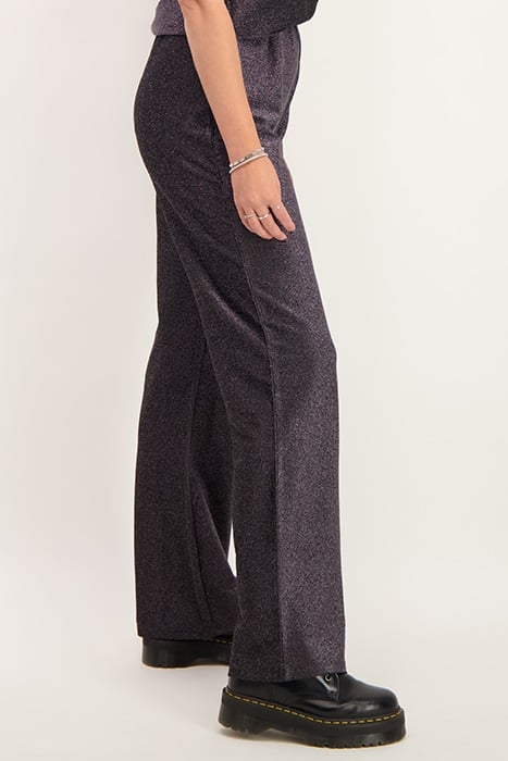 ZWARTE GLITTER STRAIGHT FIT BROEK BLACK BLACK 5