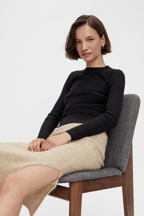 PCFANNA HW MIDI KNIT SKIRT BC PEBBLE 3