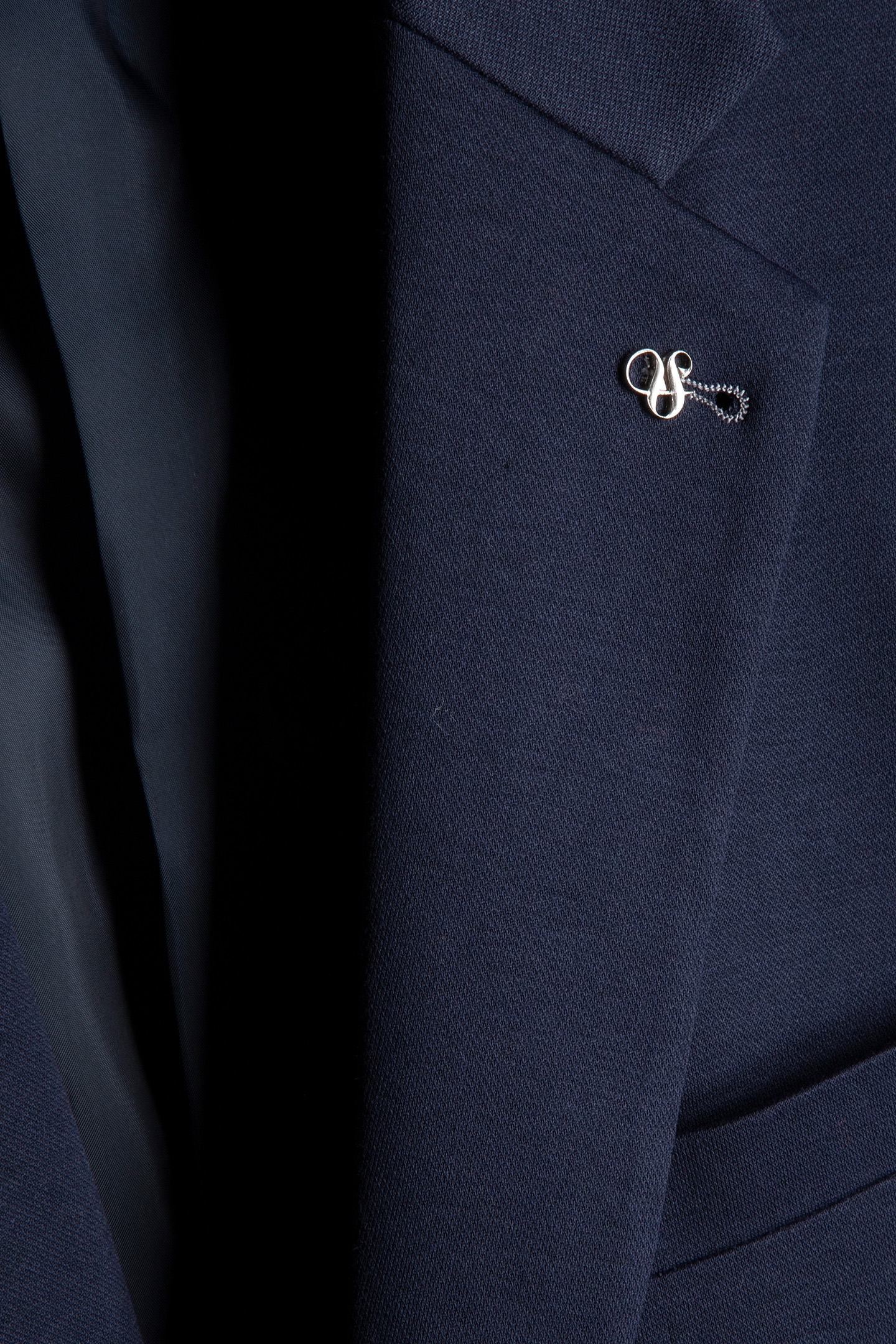 2 BUTTON JACKET JERSEY KNIT PATCH POCKETS NAVY 5