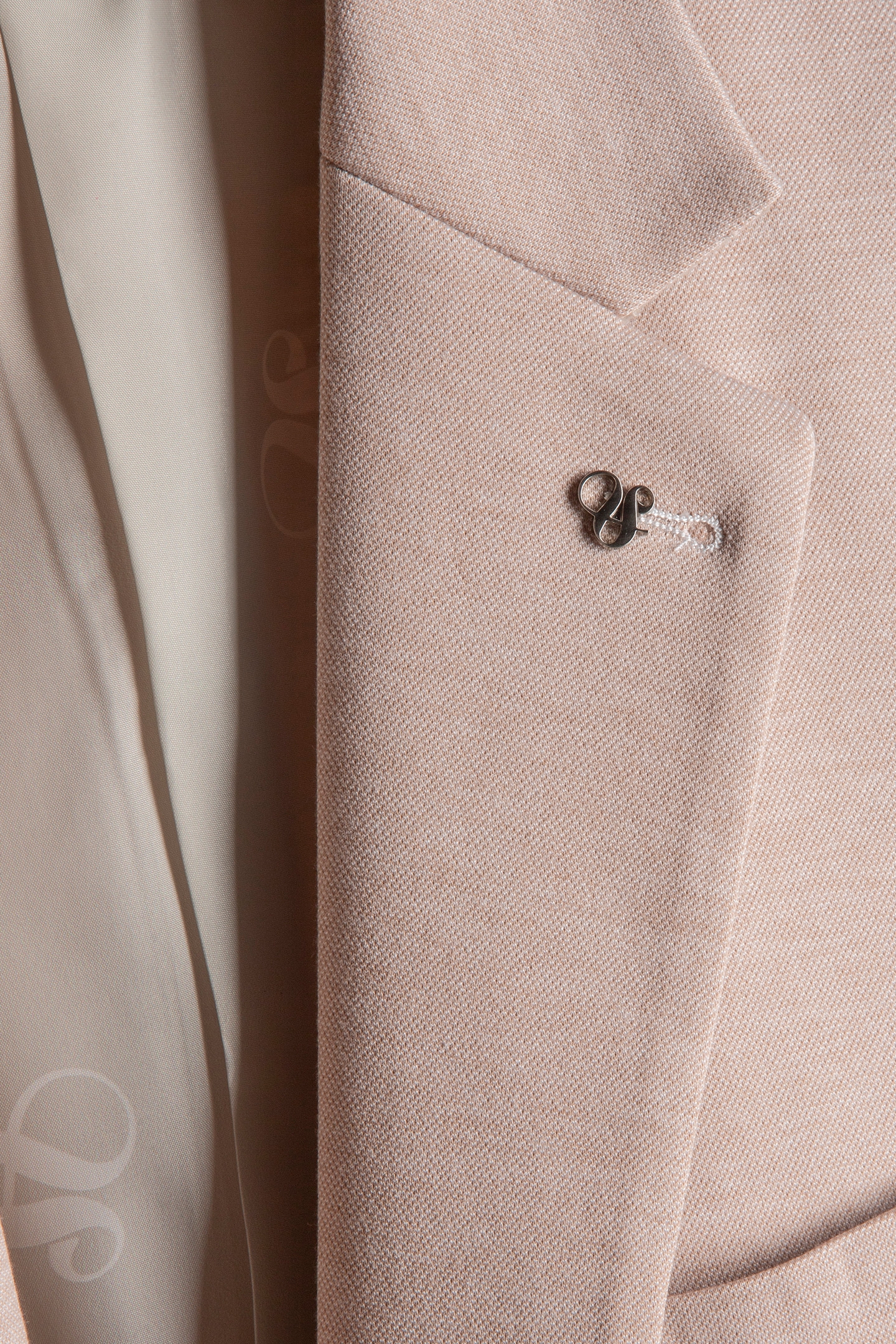 2 BUTTON JACKET JERSEY KNIT PATCH POCKETS TAN 5