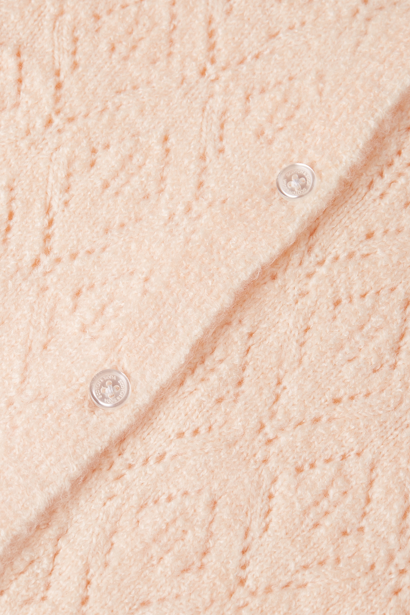 GIRLS POINTELLE SWEATER KNIT CARIDGAN NATURAL 3